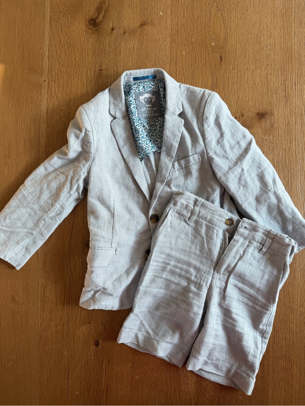 Appaman Light Gray Boys' Linen-Blend Blazer & Shorts Set